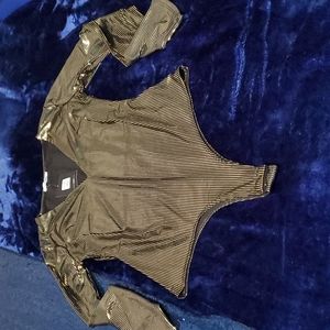 Gold and Black Foil Bodysuit Shirt